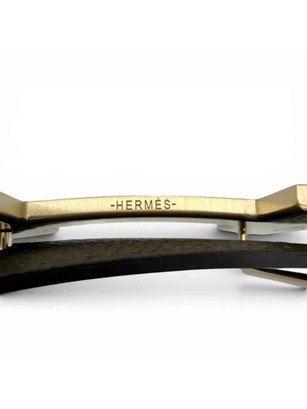 Hermes Constance Box Calf Togo Gold Logo Buckle Reversible Belt Khaki Black